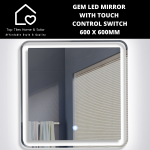 Gem LED Mirror With Touchcontrol Switch - 600 X 600MM