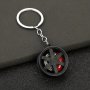 1PC Creative Car Wheel Rim Keychain Sporty Style Novelty Auto Enthusiast Keyring Unique Gift For Men & Women