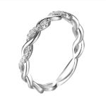 Yuren Twist Ring For Women Fashion 925 Sterling Silver Stack Twisted Ring Cubic Zirconia Diamond Ring Wedding Party Women Jewelr