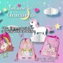 1PC Girl's Drawstring Backpack Unicorn Pattern Beach Swimming Sack Bag Waterproof Pocket Bag