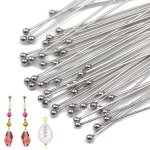 100-PACK Stainless Steel Head Pins For Jewelry Making Bendable And Cuttable Perfect For Diy Necklaces Bracelets Earrings And Cra