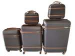 Smte 5 Suitcases Travel Trolley Luggage Set Brown With Keychain