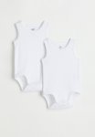 2-PACK Cotton Bodysuits - White