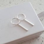 Bailey 925 Sterling Silver Round Hoop Bar Earrings 12X1.2MM