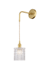 Vintage Vans Cut Glass Wall Light Satin Gold