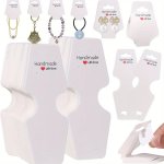 50/100PCS "handmade With Love" Kraft & White Jewelry Display Cards Self-adhesive Backing For Necklaces Earrings Bracelets Hair A