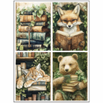Tear Resistant Deco Print A6 Forest Library