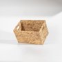 Rectangular Water Hyacinth Cut Out Handle Woven Basket - Natural Light - Large 50X24X32CM