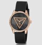 Guess Womens Roxy Black Rose Gold Tone Analog Watch