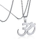Vnox Stainless Steel Om Yoga Pendant Necklace For Men Women Free Chain 20