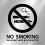 Alum. Anodised - No Smoking Inc Vapes & E-cigarettes 150X150MM