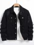 Men's Denim Jacket Ripped And Distressed Detail Casual Street Style Fashion