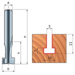 Keyhole Router Bit D-10MM X H-17MM X H-48.2MM X Z-2 X A-6MM 70-10406P