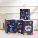 Kraft Paper Party Bag Space 12 Pcs Printed Paper Party Bag