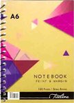 Treeline Notebook Feint & Margin A6 Spiral Bound 100 Pages