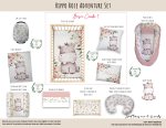 Cot Duvet Bedding Hippo Rose Adventure Set