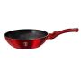 28CM Marble Coating Wok - Burgundy Metallic Line