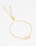 Goldair Gold Plated Cubic Zirconia Double Butterfly Toggle Bracelet