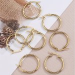10PCS Golden Open Earrings Circle Stainless Steel Earring Hooks Loop Base Ear Ring For Jewelry Making Diy Earring Accessories