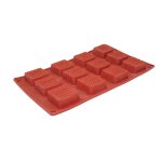 Silicone Mould Tray Square Wavey 12CUP