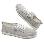 Womens Slip On Shoes Canvas Tennis Shoes For Women With Arch Support Classic Casual Fashion Sneaker Shoes Walking New Grey 08