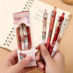 Vintage Rose Retractable Ballpoint Pens - Medium Point Black Ink Writing Pens For School And Office Supplies Kawaii Stationery E