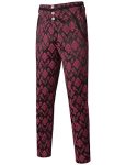 Vatpave Mens Gothic Pants Cosplay Costume Trousers Steampunk Victorian Pants Xx-large LP05 Black Red