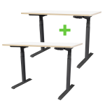 2 X Tekdesk's V2.0 Black Frames Height Adjustable Electronic Standing Desks COMBO - 2 X Tekdesk's V2.0 Black Frames Matt White T