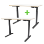 2 X Tekdesk's V2.0 Black Frames Height Adjustable Electronic Standing Desks COMBO - 2 X Tekdesk's V2.0 Black Frames Matt White Tops