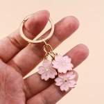 Cherry Blossom Keychain Elegant Fashion Sakura Flower Keyring Ladies' Handbag Charm Sweet Floral Accessory Multiple Colors Vibra