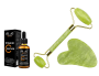 Real Stone Facial Jade Roller & Gua Sha With Added Vitamin C Face Serum