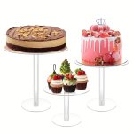 Acrylic Cake Stand Set For Desserts Cupcakes Pastries - Food Safe Display Stand For Parties Birthdays Weddings Father's Day Moth