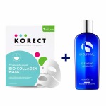 Cleansing Complex 180ML + Korect Triglowfusion Bio Collagen Face Mask + Free Neck Mask 2-PIECE Treatment Set Bundle
