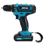 Impact Drill Set 28V Brushless Motor With 2 Lithium Batteries Fast Charger Drill Bits Driver Bits And Tool Case