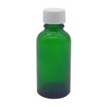 50ML Green Glass Aromatherapy Bottle With Screw Cap - White 18 410