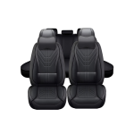 5 Universal Full Set Pu Leather Car Seat Covers With Memory Foam Headrests YB-402 Black