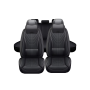 5 Universal Full Set Pu Leather Car Seat Covers With Memory Foam Headrests YB-402 Black
