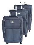 Smte Trolley 3 Piece Travel Luggage Spinner Grey Fabric With Keychain