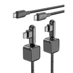 Peachz 240W Usb-c To Usb-c Right Angle Fast Charge 2 Pack With Magnetic Cable Clips 2 Meter - 1 Pack