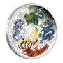 Chinese Mythical Dragon Phoenix Yin Yang Challenge Coin