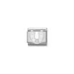 Composable Classic Link White Horseshoe In Enamel And Stone
