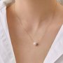 Elegant Golden-Tone Alloy Necklace With White Faux Pearl Pendant - Perfect For Everyday & Party Wear Ideal Valentine's Gift