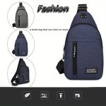 1PC Simple Fashion Chest Bag Casual Crossbody Bag Trendy Business Waist Bag For Street Cool Boys & Girls