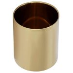Topincn Stainless Steel Pen Holder Flower Vases Pen Makeup Brush Container Pencil Cup Desk Organizer Gold