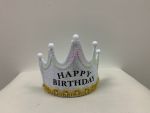 White Happy Birthday Light Up Crown