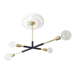 Four Arm Pendant - Black & Brass