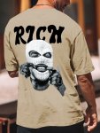Gangster Print Round Neck Comfortable Short-sleeve Shirt With New Men's Fashion Pattern Print Suitable For Casual Daily Outdoor
