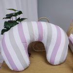 Feeding Pillow Cover Lilac Stripe Purple Set
