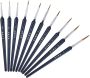 10PCS Miniature Detail Paint Brush Set Fine Liner Pens For Watercolor Oil
