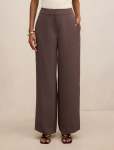 Dani Petite Tailored Straight Leg Pants - 16 Porcini Suit